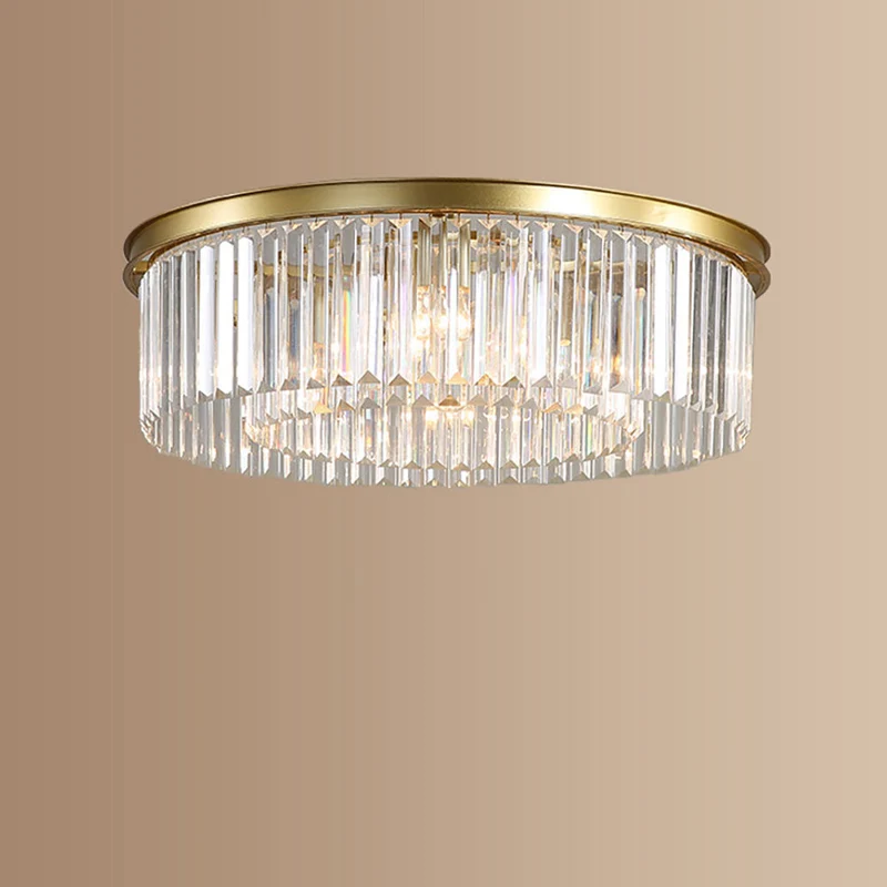 Plafondlamp kristal 40 cm goud 4x E14 woonkamer hal slaapkamer luxe plafondverlichting moderne kristallen lamp | Sansoti