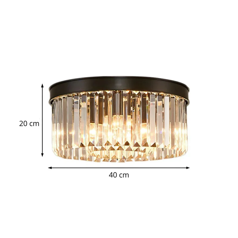 Plafondlamp kristal 40 cm goud 4x E14 woonkamer hal slaapkamer luxe plafondverlichting moderne kristallen lamp | Sansoti
