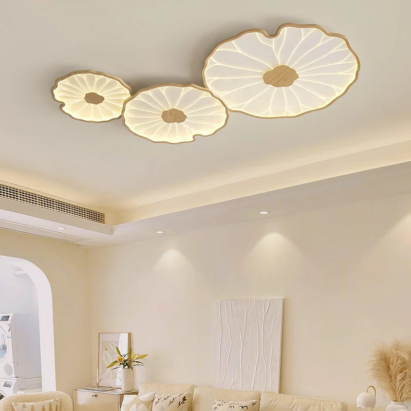 LED plafondlamp houtlook walnoot acryl metaal plafondlamp lage plafonds woonkamer slaapkamer designlamp | Sansoti