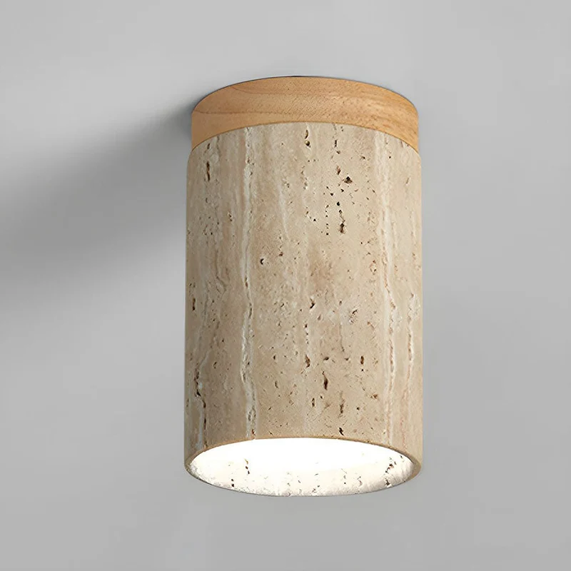 Cilestic Plafondlamp Travertin Hout E27/E26 Beige Hal Slaapkamer Woonkamer Scandinavisch Modern Design Natuurlijke Plafondverlichting | Sansoti