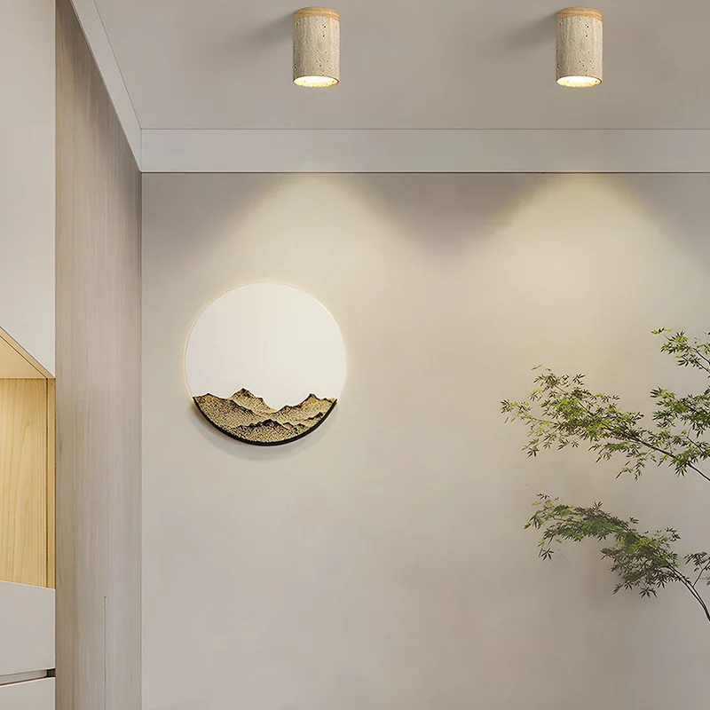 Cilestic Plafondlamp Travertin Hout E27/E26 Beige Hal Slaapkamer Woonkamer Scandinavisch Modern Design Natuurlijke Plafondverlichting | Sansoti