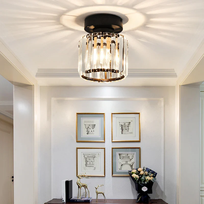 Kilon plafondlamp kristal kubus messing plafond hal woonkamer slaapkamer moderne verlichting compact | Sansoti