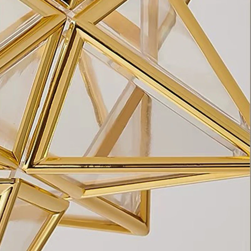 Pinlo stervorm plafondlamp E27 goud hal slaapkamer verlichting geometrisch design plafondlamp modern klassiek compact 20 cm | Sansoti