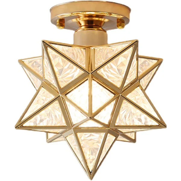 Pinlo stervorm plafondlamp E27 goud hal slaapkamer verlichting geometrisch design plafondlamp modern klassiek compact 20 cm | Sansoti