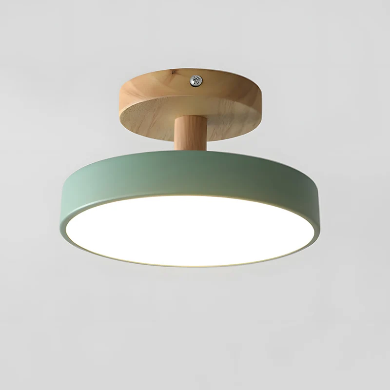 Pedol plafondlamp LED 12W hout groen plafondlamp slaapkamer hal Scandinavisch design moderne verlichting kleine ruimtes | Sansoti