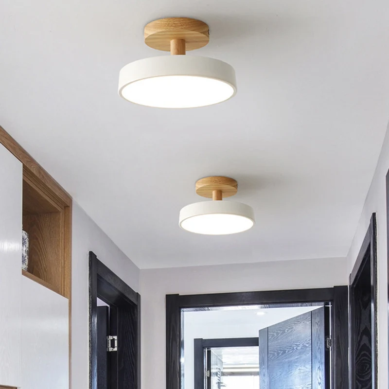 Pedol plafondlamp LED 12W hout groen plafondlamp slaapkamer hal Scandinavisch design moderne verlichting kleine ruimtes | Sansoti
