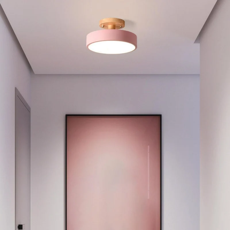Pedol plafondlamp LED 12W hout groen plafondlamp slaapkamer hal Scandinavisch design moderne verlichting kleine ruimtes | Sansoti