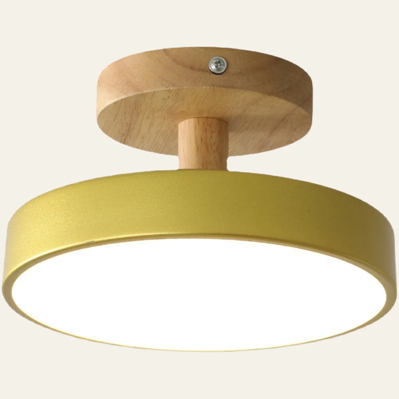 Pedol plafondlamp LED 12W hout groen plafondlamp slaapkamer hal Scandinavisch design moderne verlichting kleine ruimtes | Sansoti