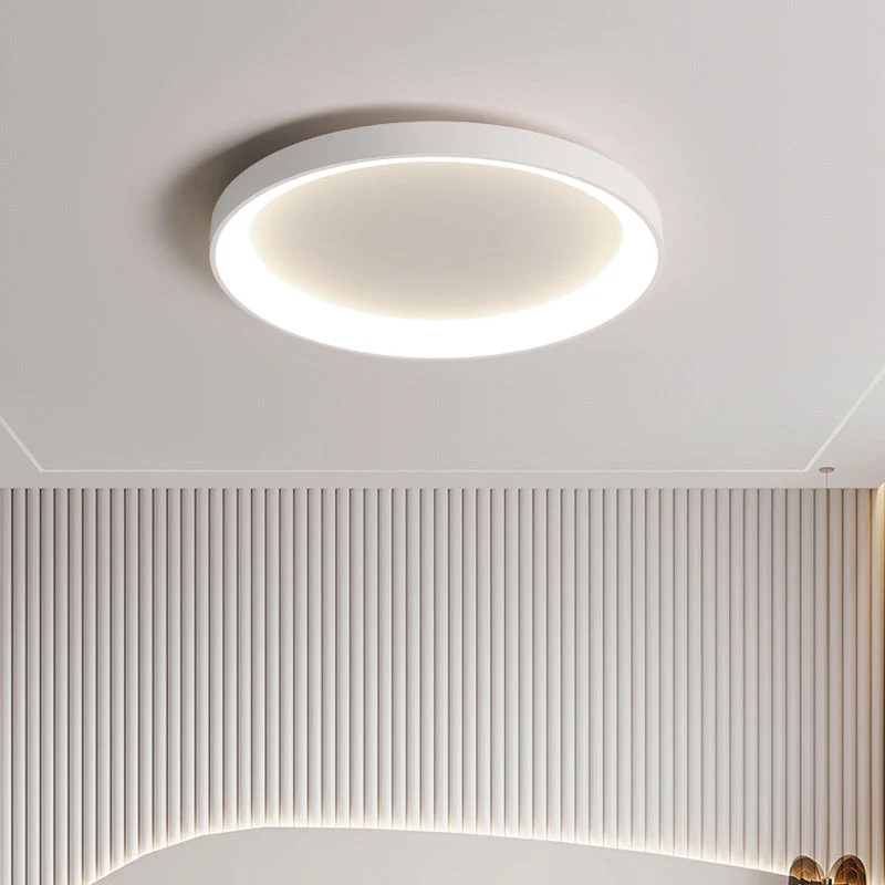Minimalistische plafondlamp metaal acryl LED zwart woonkamer plafondverlichting modern design ringlamp | Sansoti