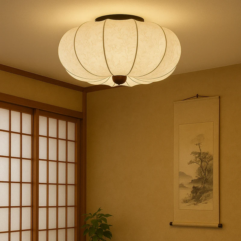 Middeleeuwse zijden plafondlamp E27 stof wit plafondlamp woonkamer slaapkamer hal klassieke verlichting rond design 40cm 50cm 60cm | Sansoti