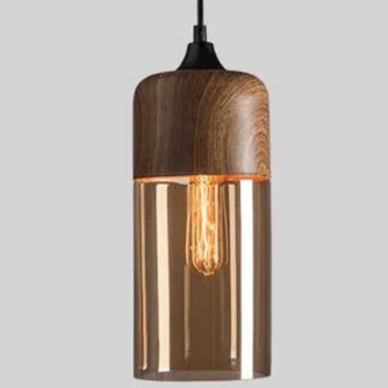 Scandinavische Hanglamp van Glas met Houtlook – Warme Designverlichting voor Woonkamer & Eetkamer | Sansoti