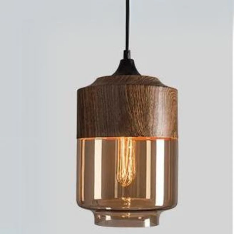 Scandinavische Hanglamp van Glas met Houtlook – Warme Designverlichting voor Woonkamer & Eetkamer | Sansoti