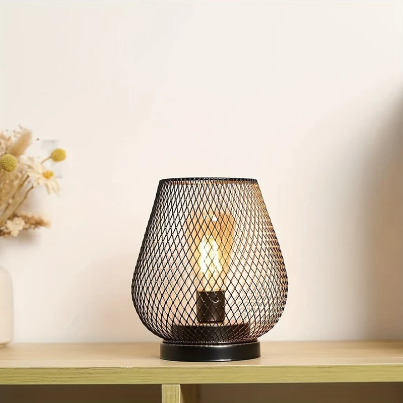 Tafellamp Draadloos Oplaadbaar Metaal Gaas Warm Wit LED Sfeerverlichting Binnen Buiten | Sansoti