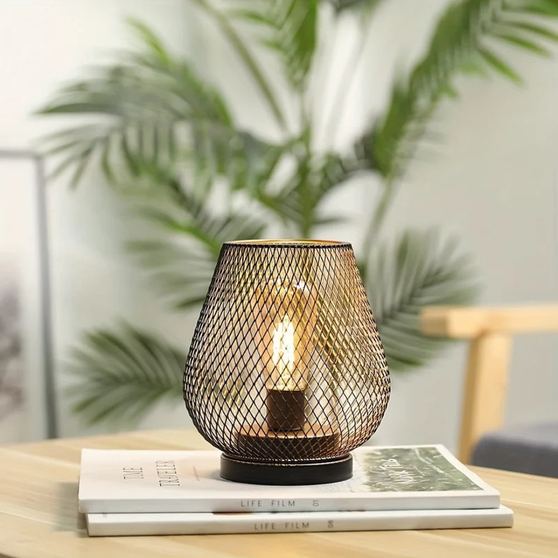 Tafellamp Draadloos Oplaadbaar Metaal Gaas Warm Wit LED Sfeerverlichting Binnen Buiten | Sansoti