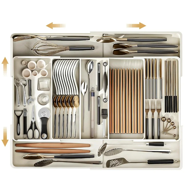 Lade Organizer Verstelbaar Flexibel Keuken Bureau Badkamer Opbergen Bestek Accessoires | Sansoti