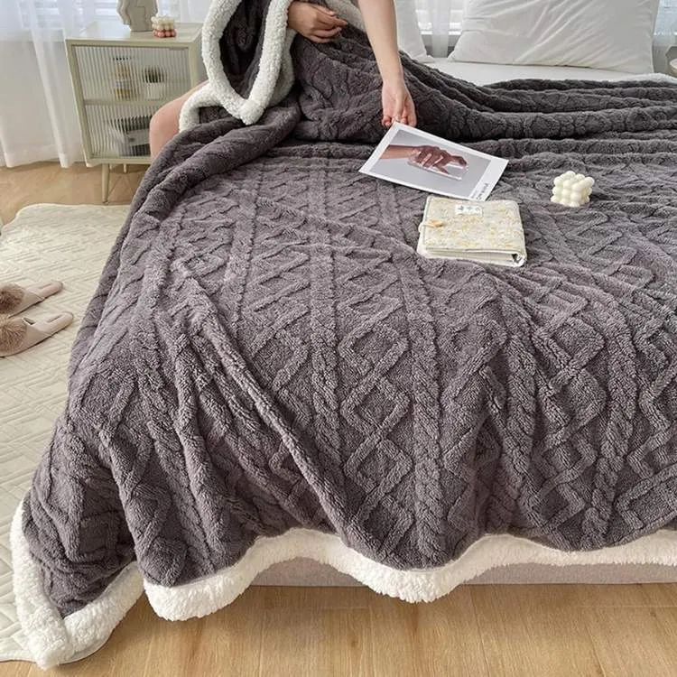Duvet Sherpa Verzwaringsdeken 150x200cm Grijs Tweepersoons Warm Fleece Deken Bedsprei Zwaartedeken Winter Slaapkamer | Sansoti