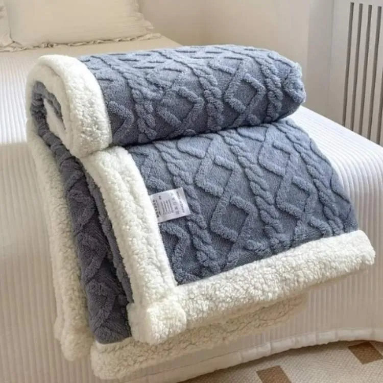 Duvet Sherpa Verzwaringsdeken 150x200cm Grijs Tweepersoons Warm Fleece Deken Bedsprei Zwaartedeken Winter Slaapkamer | Sansoti