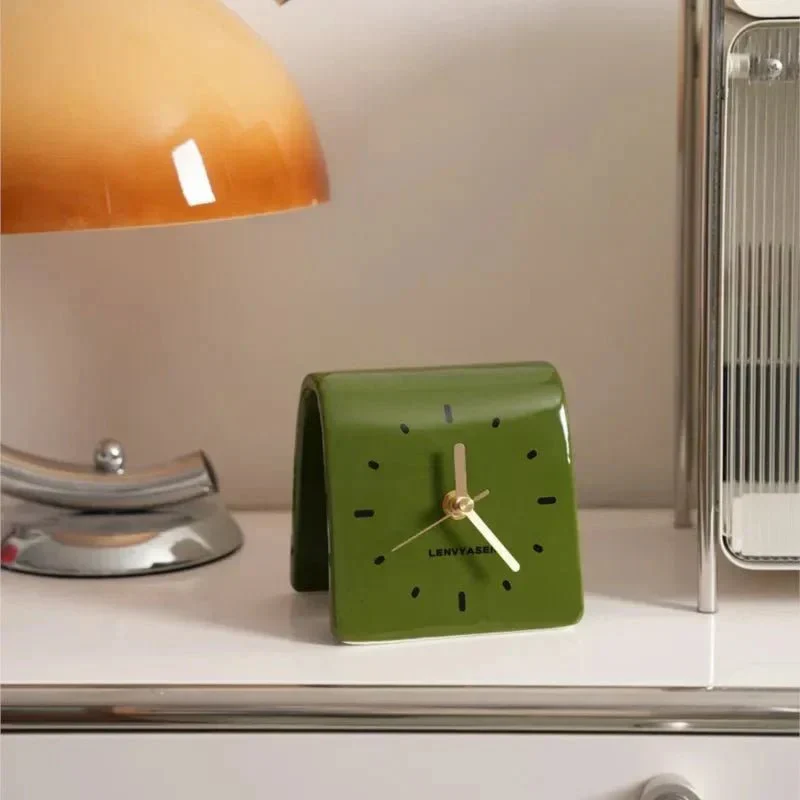 Keramische Bureauklok Met Stil Quartz Uurwerk Voor Bureau En Nachtkastje | Sansoti