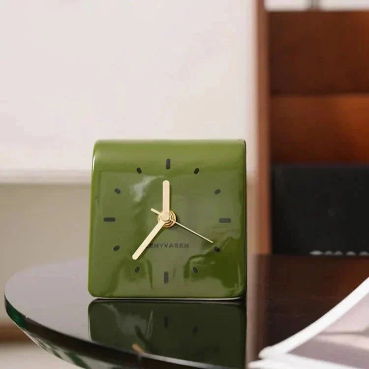 Keramische Bureauklok Met Stil Quartz Uurwerk Voor Bureau En Nachtkastje | Sansoti