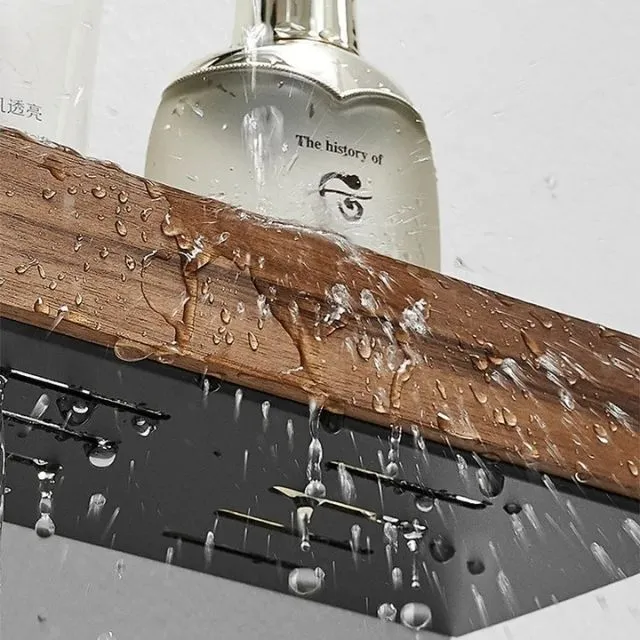 Badkamer wandplank van massief hout – Zonder boren, natuurlijk design | Sansoti