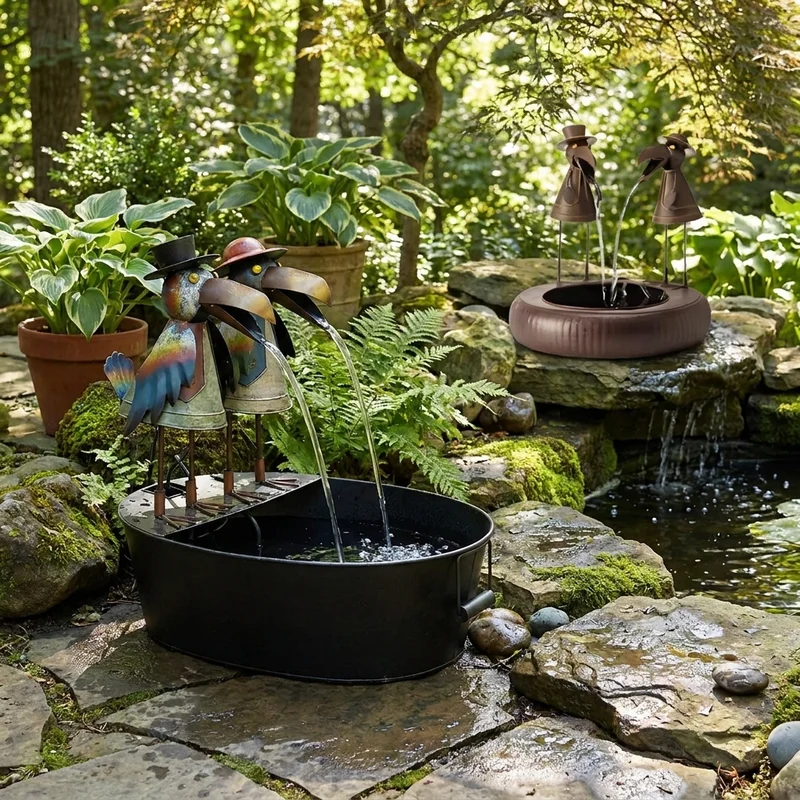 Waterfontein Dierfiguur Polyresin Met Pomp Tuin Terras Buiten | Sansoti