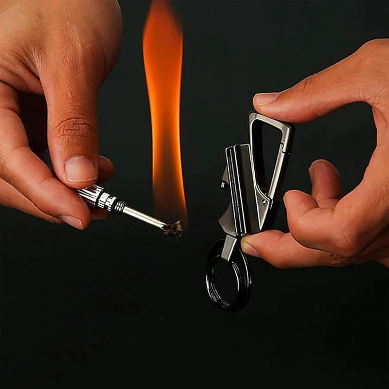 Permanente lucifer sleutelhanger met flesopener – 3-in-1 survival aansteker voor outdoor gebruik | Sansoti