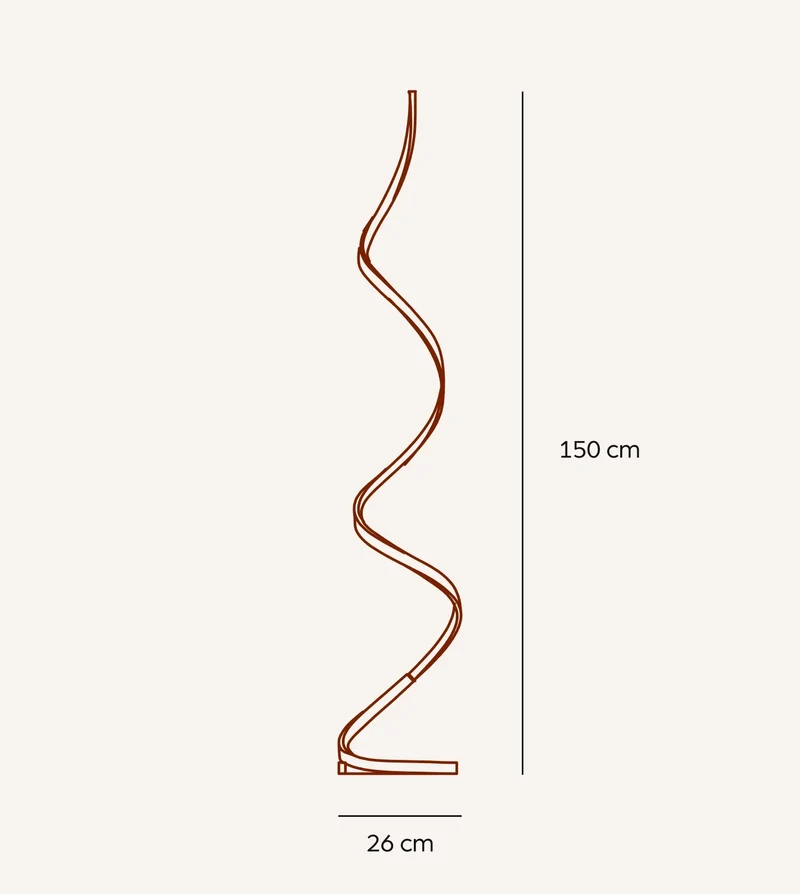 Sansoti | Minimalistische LED Vloerlamp Spiraal | Dimbaar | Moderne Design Staande Lamp
