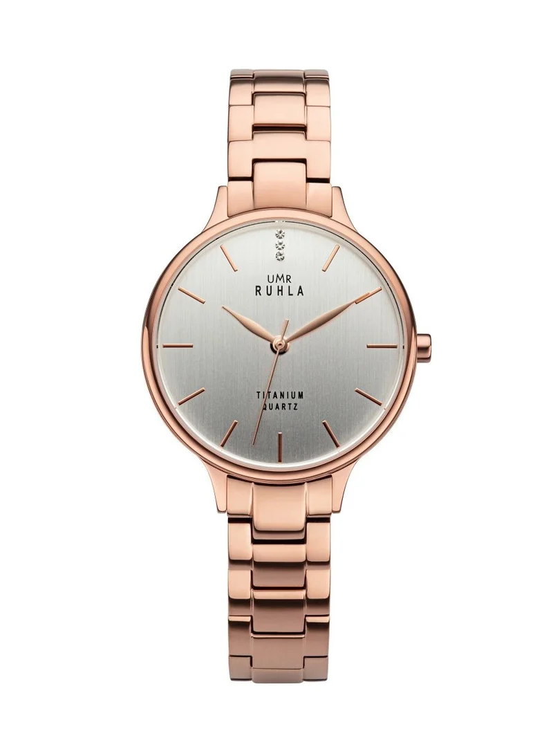 UMR Ruhla RUHLA-Style RS40472 Damen Armbanduhr Gold • Titangehäuse IP-gold • Miyota GL30 Quarzwerk
