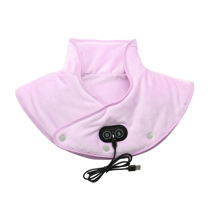 Verwarmingskussen voor Nek en Schouders met Trilmassage USB Oplaadbaar Grijs Roze Geel 3 Warmtestanden | Sansoti