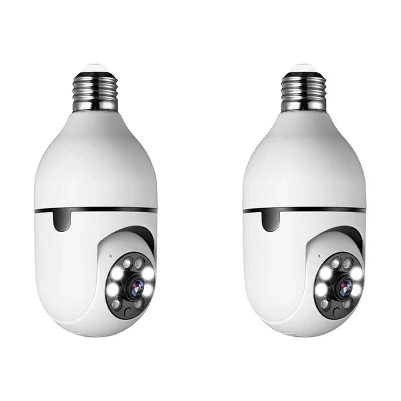 Beveiligingscamera Ledlamp met 360° Panorama Nachtzicht WiFi Bewaking Smart Home Draadloos Binnen Beveiliging | Sansoti