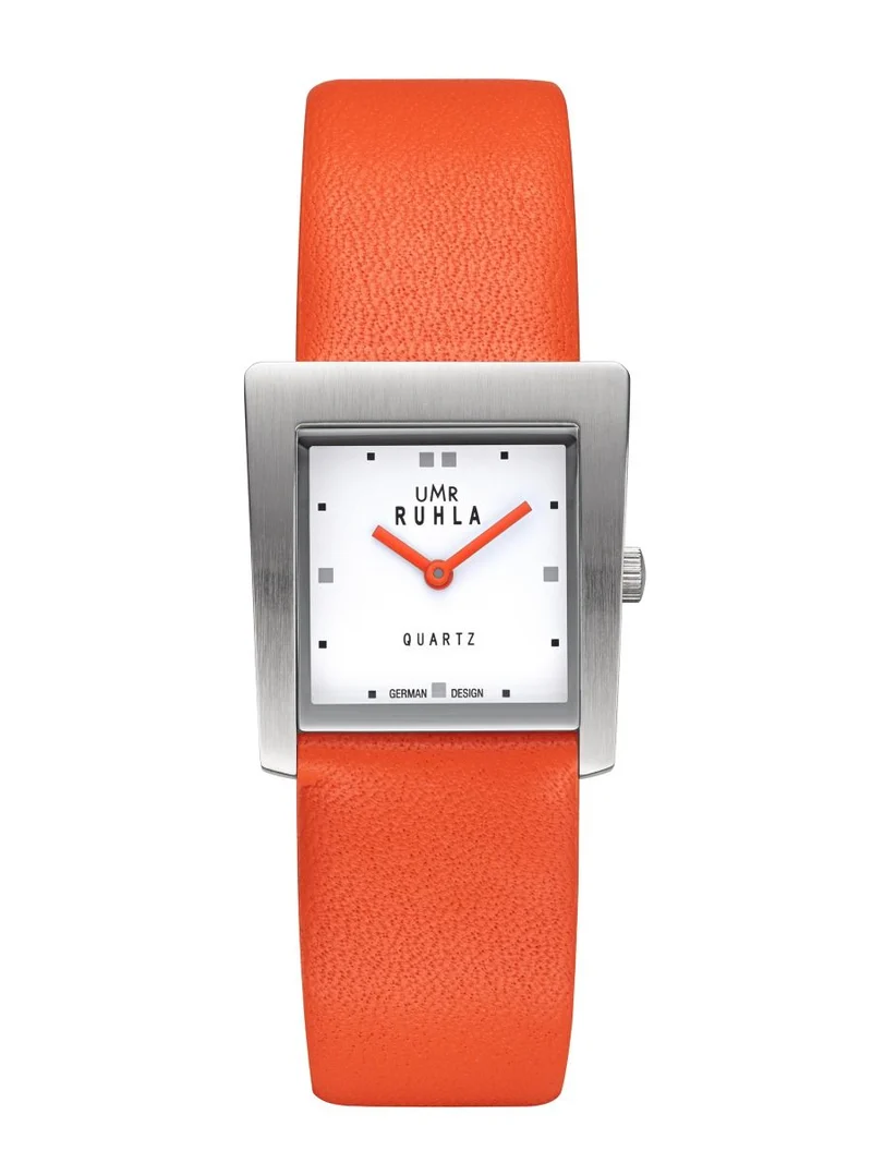 UMR Ruhla RUHLA-Style RS204652 Damen Armbanduhr • Miyota Quarzwerk • Oranges Lederband