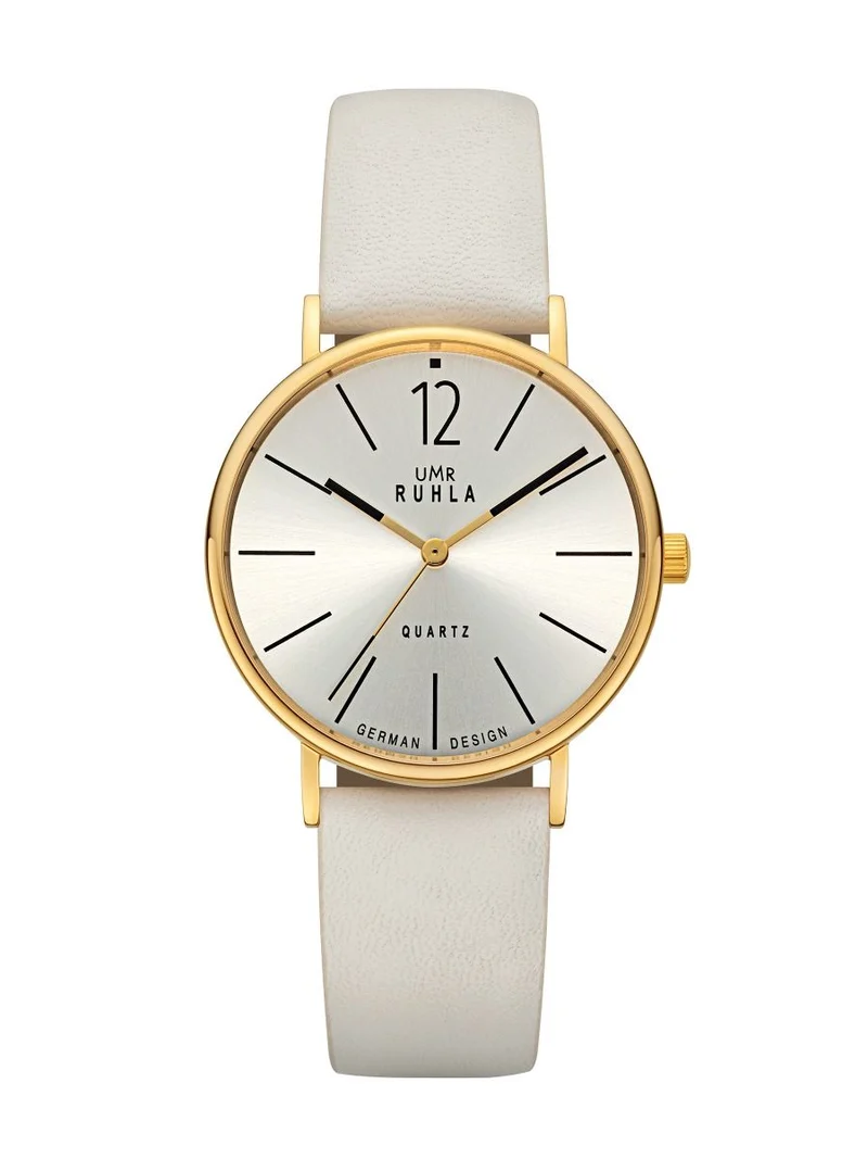 UMR Ruhla RUHLA-Style RS202525 Armbanduhr Beige • Miyota-Quarzwerk • Goldfarben Edelstahlgehäuse