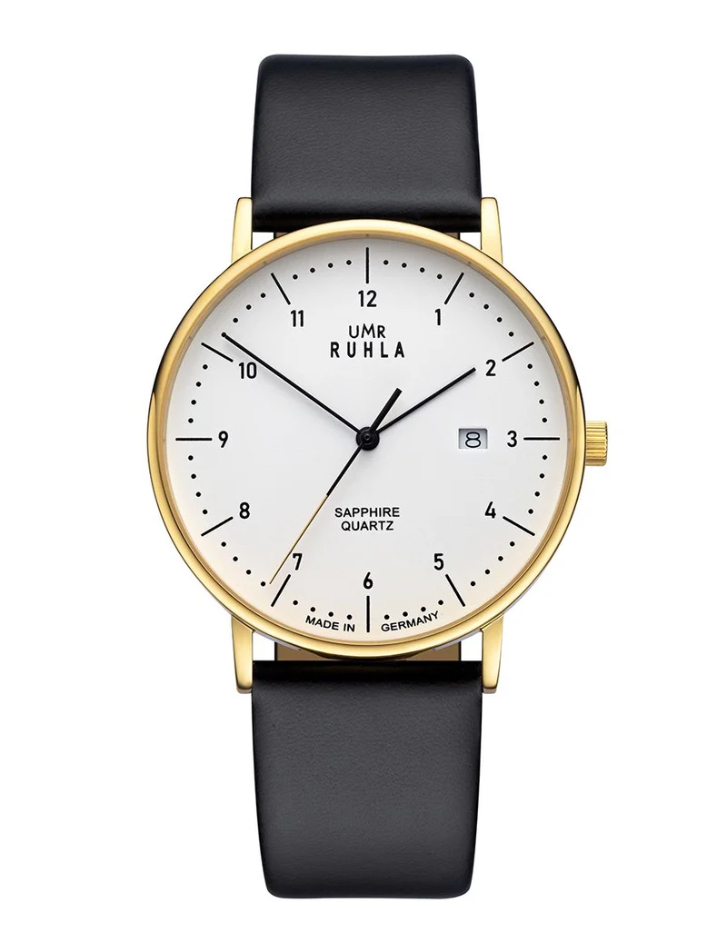 UMR Ruhla RUHLA-Classic RCL30442SW Armbanduhr Schwarz • Saphirglas • Ronda 705 Quarzwerk