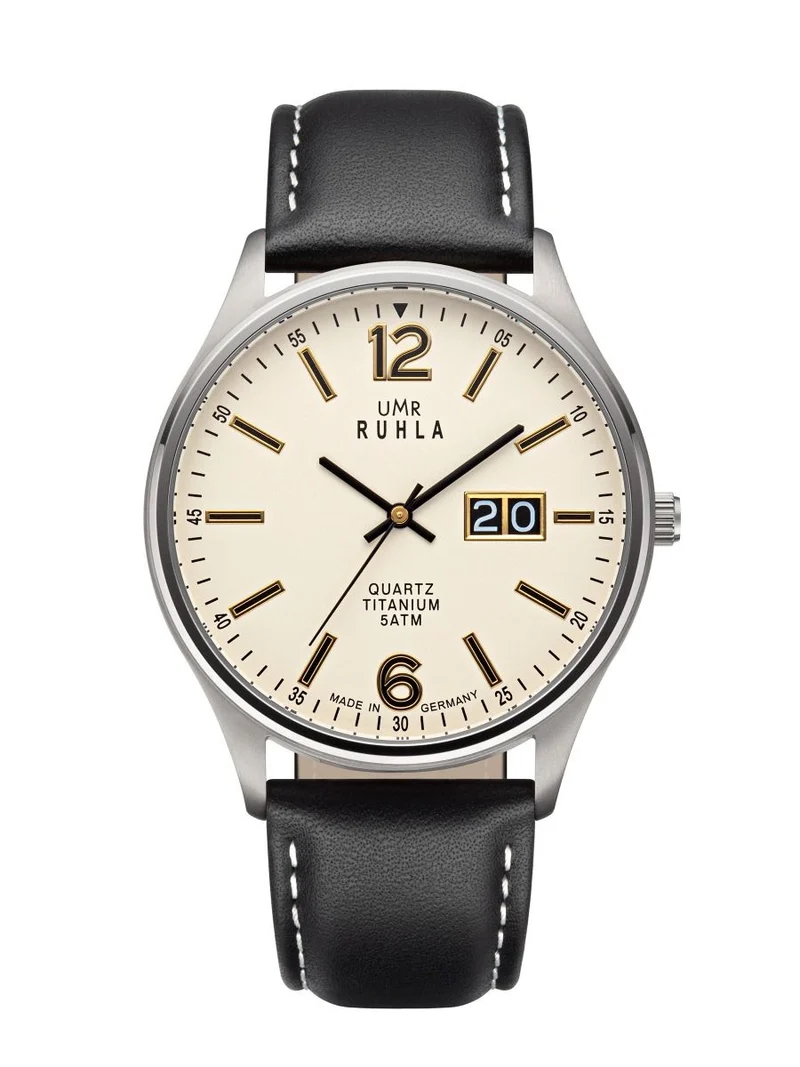 UMR Ruhla RUHLA-Classic RCL17078 Herren Armbanduhr Beige • Saphirglas • Titangehäuse matt