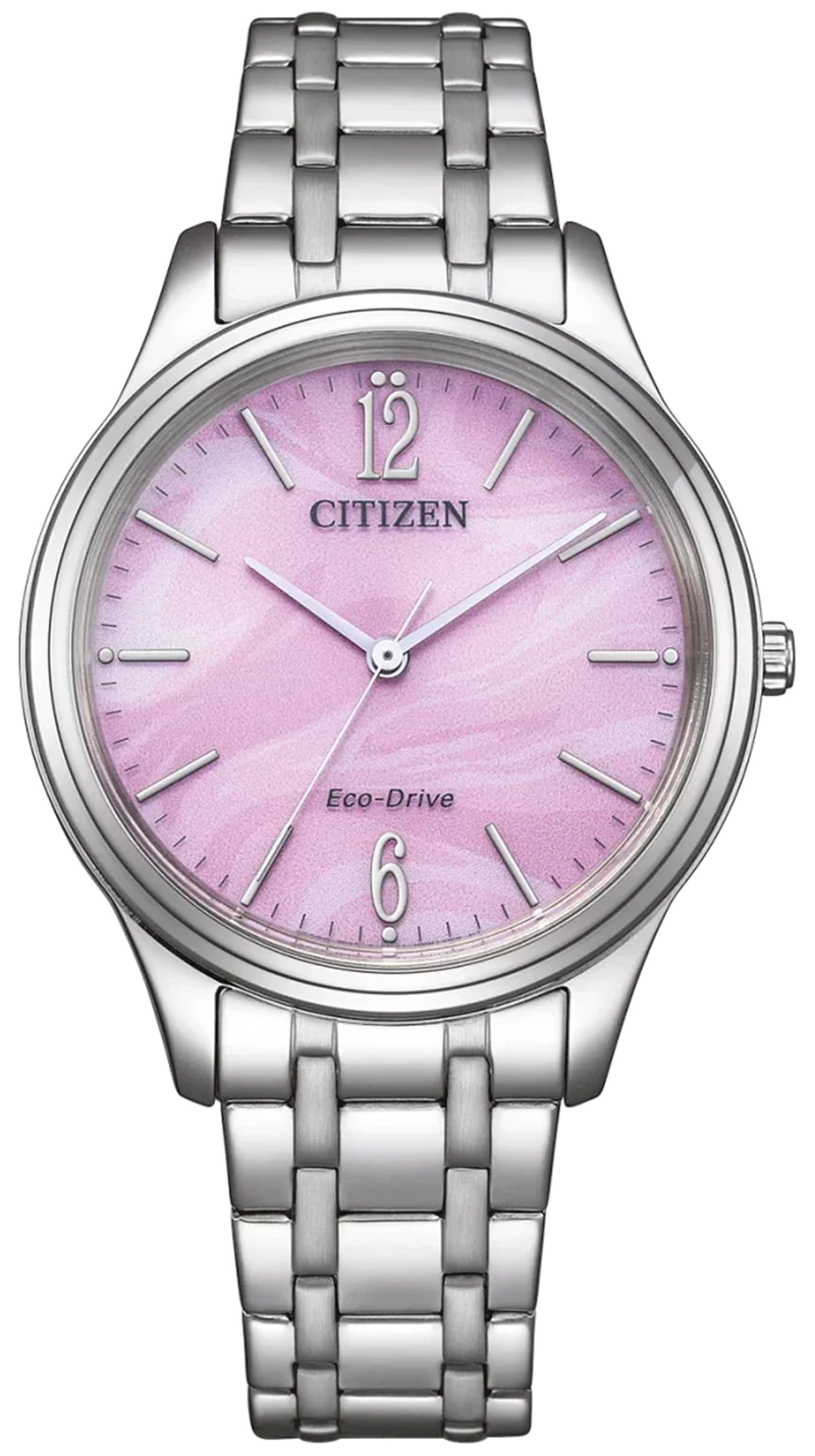 Citizen EM0411-71X Damenuhr • Eco-Drive Lichtantrieb • Rosa Zifferblatt