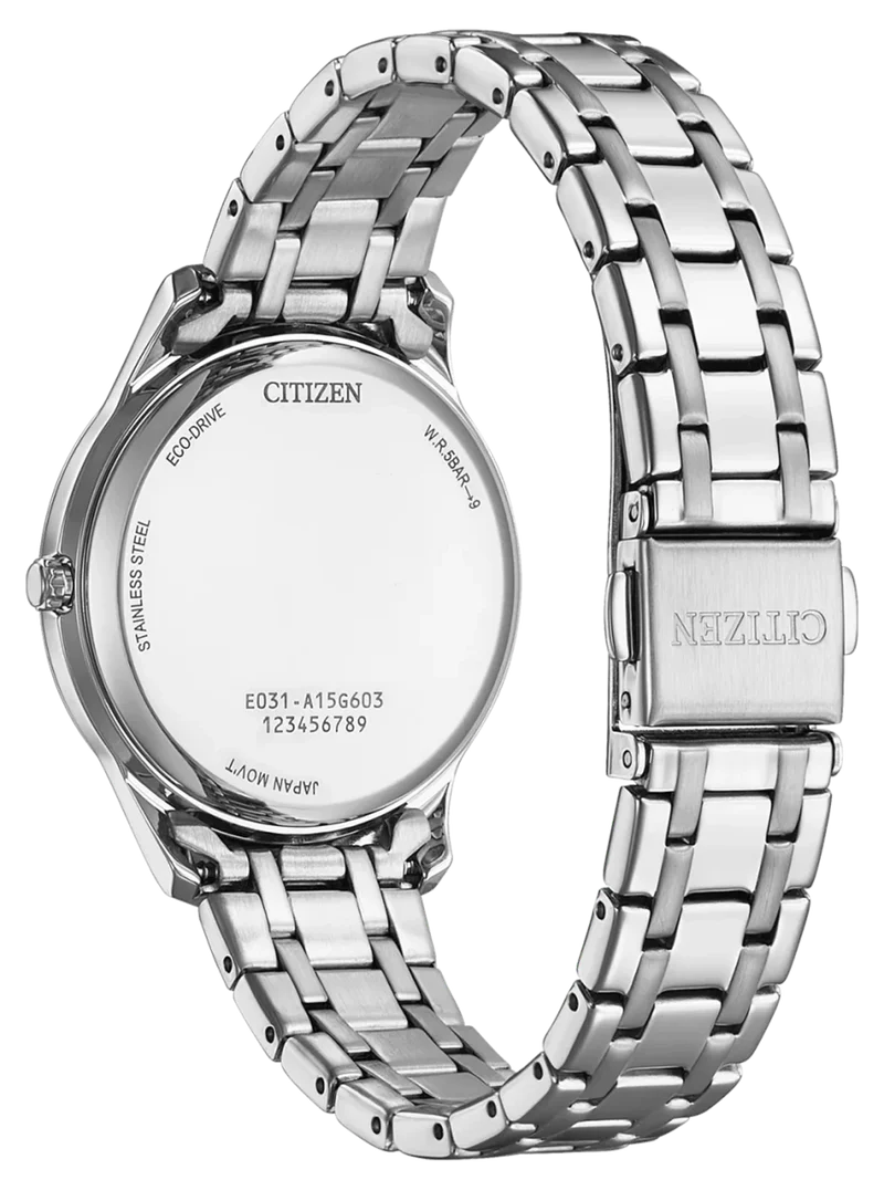 Citizen EM0411-71X Damenuhr • Eco-Drive Lichtantrieb • Rosa Zifferblatt