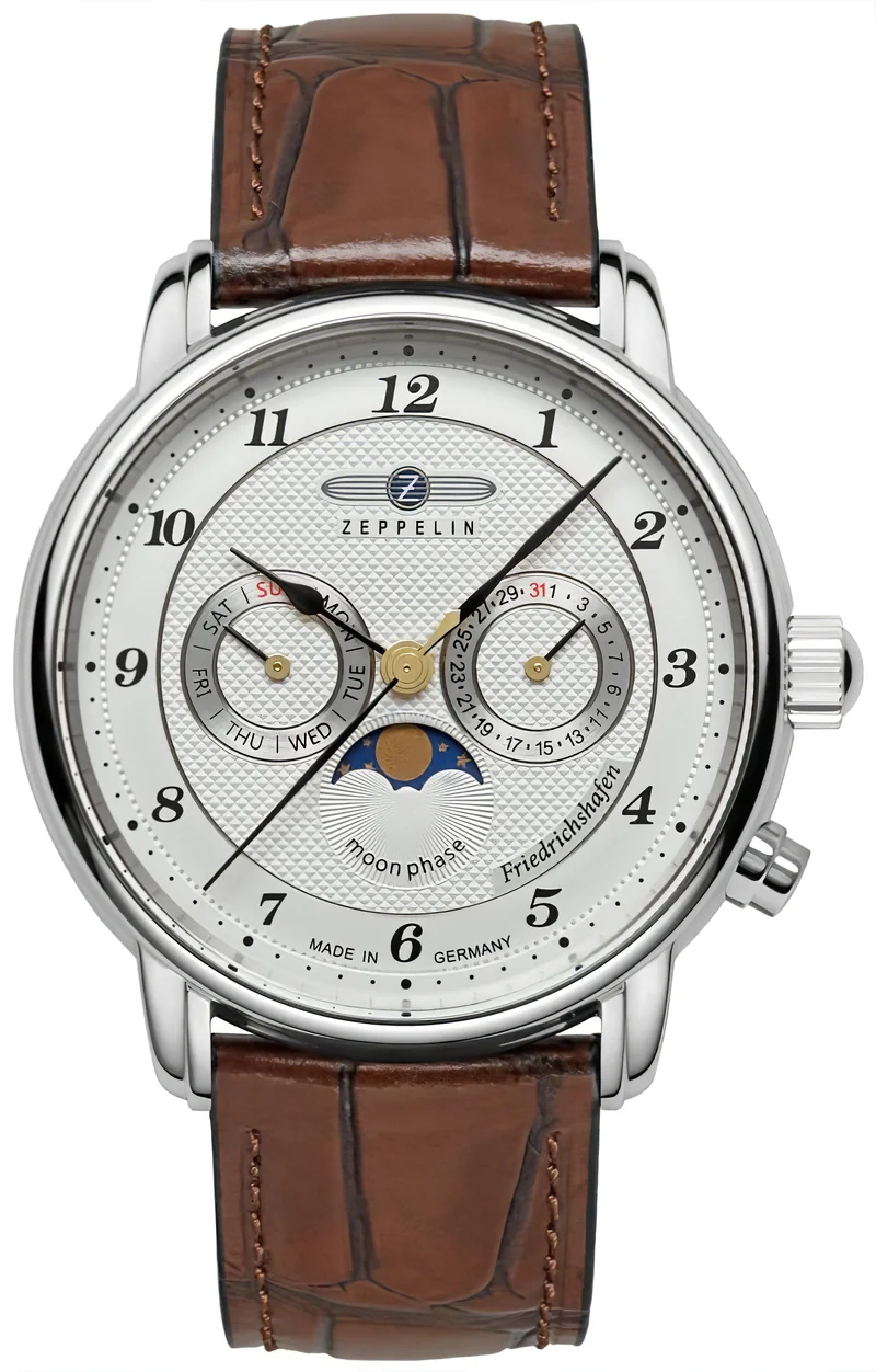 Zeppelin Friedrichshafen 8536-1 Herrenuhr • Mondphasen-Anzeige • Made in Germany