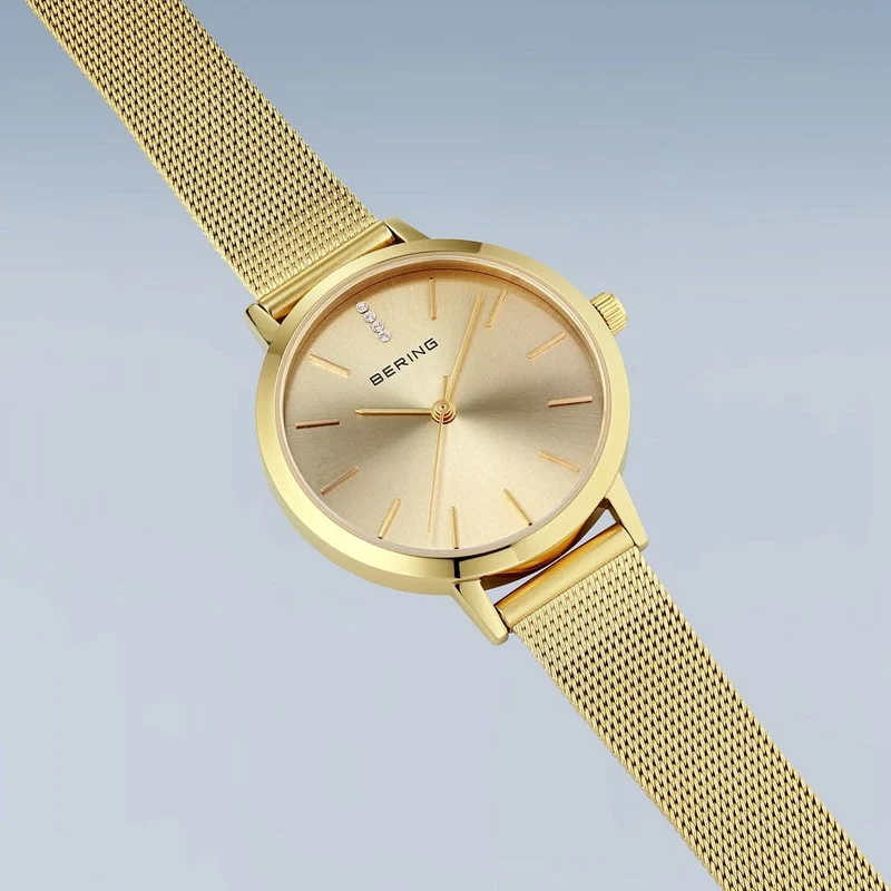 Bering Classic 13434-333 Damenuhr • Kratzfestes Saphirglas • Milanaise-Armband