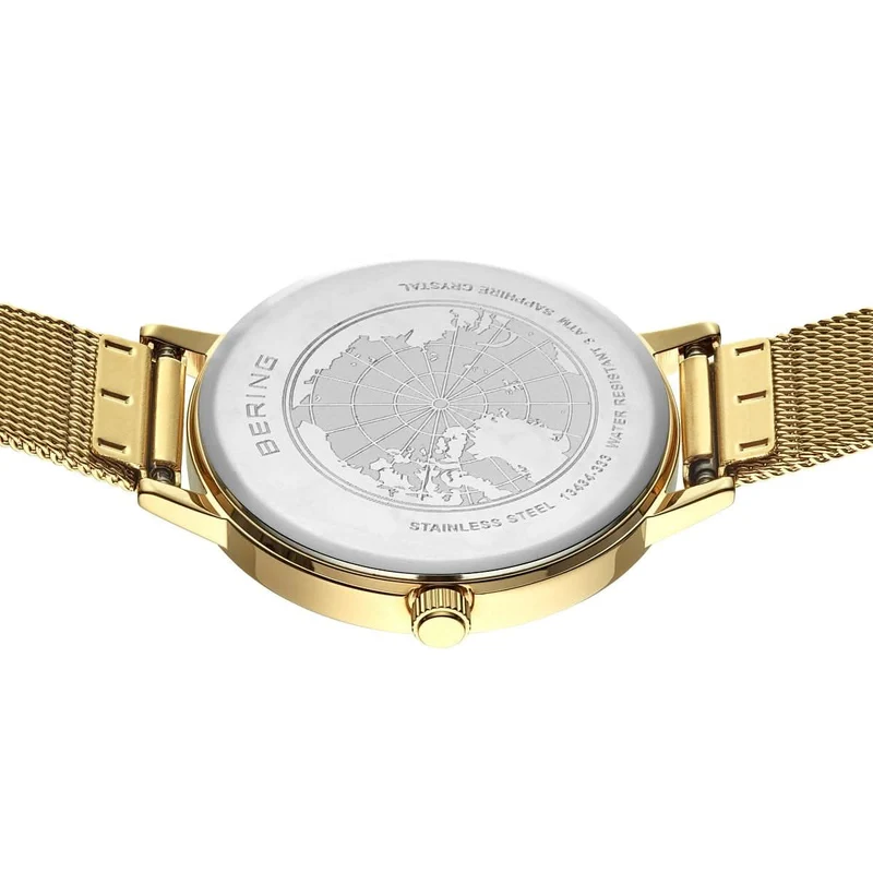 Bering Classic 13434-333 Damenuhr • Kratzfestes Saphirglas • Milanaise-Armband