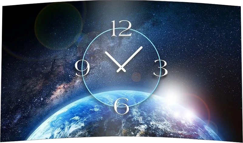 Dixtime Wanduhr 28x48 cm Aluminium • Modernes Design • Geräuschloses Uhrwerk