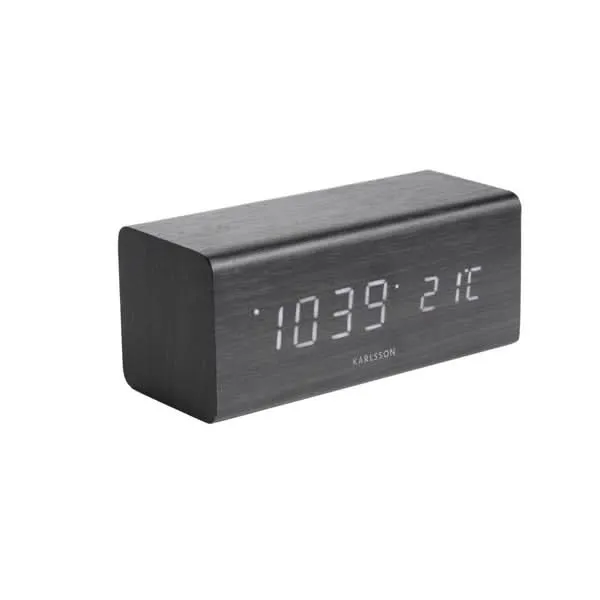 Karlsson Block Wecker 16.0x7.2x7.1 cm Holz • LED-Anzeige • Temperaturanzeige