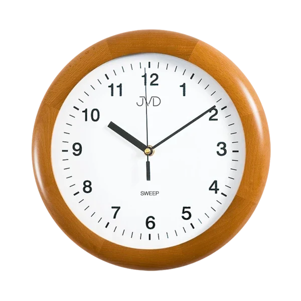 JVD Wanduhr 29,5x29,5x5 cm Holz • Geräuschloses Quarzwerk • Zeitloses Design