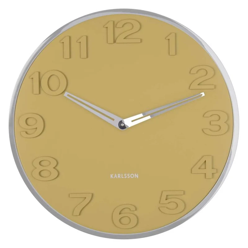 Karlsson Wanduhr 30x30x4 cm Metall • Modernes Design • Geräuschloses Quarzwerk