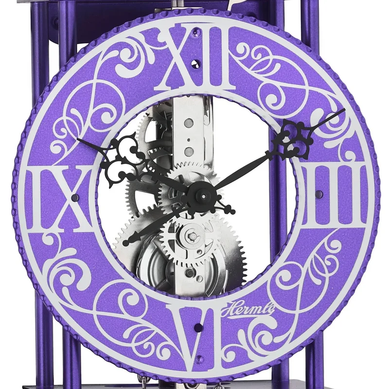 Hermle Wanduhr 62x15x10 cm Metall • Skelett-Design • Mechanisches Uhrwerk