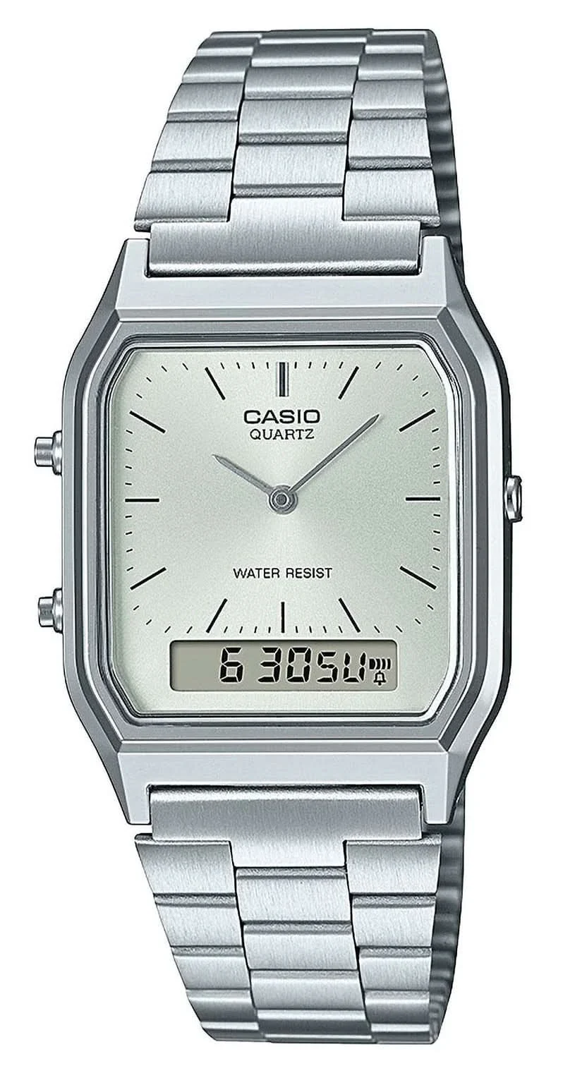 Casio Vintage AQ-230A-7AMQYES Uhr • Kultiges Retro-Design • Dual-Zeitanzeige