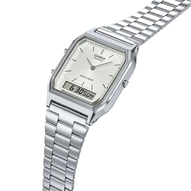 Casio Vintage AQ-230A-7AMQYES Uhr • Kultiges Retro-Design • Dual-Zeitanzeige