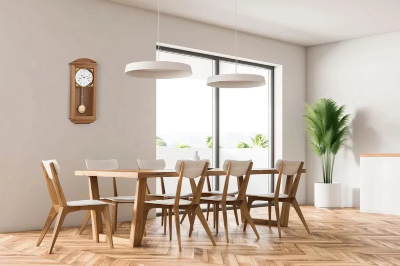 Hermle Wanduhr 64x27,5x15 cm Holz • Halbstundenschlag • Modernes Design