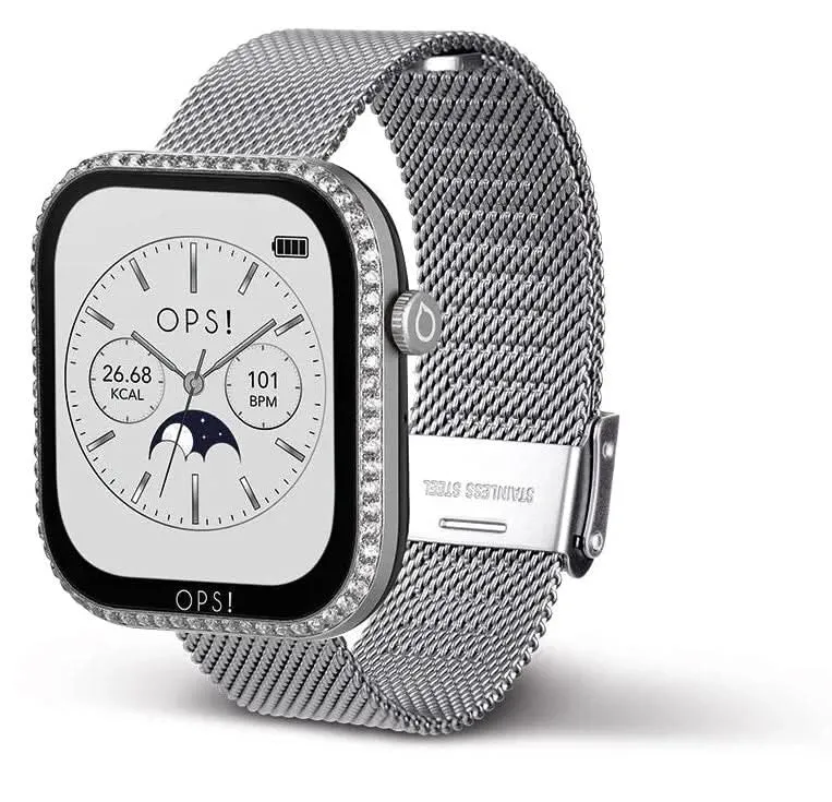 OPS! SMART Call Max OPSSW-64 Unisex-Smartwatch • Italienisches Pop-Design • Call- & Fitnessfunktionen