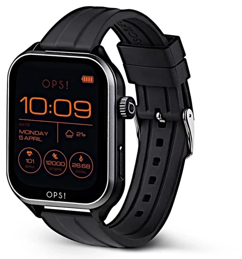 OPS! SMART CALL MAX OPSSW-48 Unisex-Smartwatch • 1,95" AMOLED-Display • Bluetooth Call & SOS