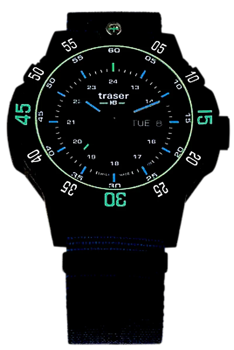Traser P99 Q Tactical Blue 110724 Herrenuhr • trigalight • Saphirglas